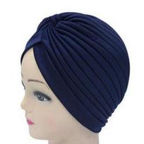 Vienspalvė Pieno šilko musulmoniška kepurė Bohemiški karoliukai pinti elastingi moteriški moteriški minkšti indiška kepurė Beanie navy blue style 1 black