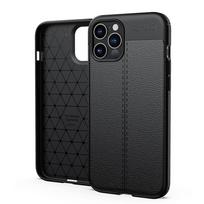 KEYSION telefono dėklas, skirtas iPhone 12 Pro Max Litchi odinės tekstūros TPU silikono smūgiams atsparus juodas dangtelis, skirtas iPhone 12 mini 2020 Naujas for iPhone 12 juoda