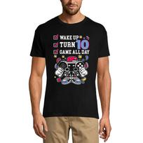 Men's Gaming T-Shirt Wake Up Turn 10 Game All Day - 10th Birthday Gift Tee Shirt XS sidabro smėlio spalvos