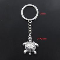 Madingas vėžlys vėžlys jūrinis 34x26mm pakabukas 30mm raktų pakabukas vyriškas automobilio dovanų suvenyrų raktų pakabukas sidabras
