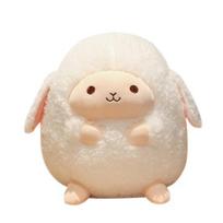 Easy to Clean Fluffy Cozy Rich Facial Expression Kids Stuffed Sheep Pillow Sheep Doll 23cm beige