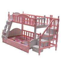 Realistic Smooth Surface Interesting Multifunctional Play House Bunk Bed Toy rožinė