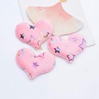 24Pcs 55*42mm Plush Bronzing Pattern Heart Appliques for Clothes Hat Sewing Patches DIY Headwear Hair Clips Bow Accessories rožinė