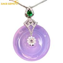 SACE GEMS klasikinė purpurinė taikos sagtis, cirkonio moteriška pakabukas, mados dovana violetinė