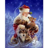 DIY Santa Claus 5D Diamond Painting Full Round Drill Cartoon Diamond Embroidery Cross Stitch Mosaic Wall Art Gift Home Decor Full Round 20x30CM brown