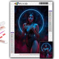 5D deimantų tapyba Cyberpunk Sexy Art DIY Deimantinis Siuvinėjimas Kalnų krištolas Namų apdaila Full Round 20X30CM blue