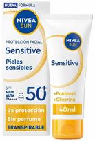 Kremas įdegio priežiūrai veidui Nivea Sun Sensitive SPF50+, 40 ml
