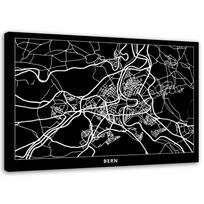 Feeby Canvas print, Brno miesto planas 60x40 balta/juoda