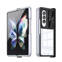 Anti -Dust Shockproof Acrylic Folding Case For Samsung Galaxy Z Fold 4 5g Fold4 Strong Camera Protection Phone Bag Cover for samsung Z Fold 4 pilka/juoda
