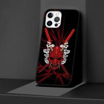 Dėklas Apple Iphone 11 13 12 Mini 14 Pro Max Xr 7 8 +Se 2020 Xs 6 6s Plus 5 5s Juodas silikoninis telefono dangtelis Samurai Oni Mas iPhone 13