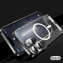 Luxury Aluminum Metal Magnetic Lens Protector Transparent Phone Case For Iphone 12 13 Pro Max 13pro Shockproof Matte Clear Cover for iphone 13 pro juoda