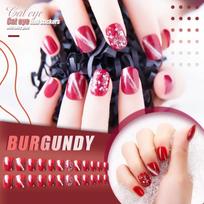 Paslaptingas katės akių nagų pleistras su Jelly Gu m ( 24 vnt) 3 ml raudona