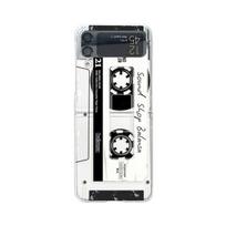 For Samsung Galaxy Z Flip 4 3 Case Retro Music Tape Painted Transparent Shockproof Hard Back Cover For Samsung Zflip4 Flip3 Case For Samsung Z Flip 3