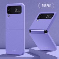For Samsung Galaxy Z Flip 4 5g Drop Protection Slim Matte Folding Case Non -Fingerprint Slim Rock Sand Phone Case Cover For Galaxy Z Flip 4 violetinė