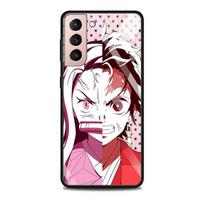 Stiklinis dėklas Samsung Galaxy S21 S20 Ultra S10 Plus Lite S20fe 5g S10e S9 S8 Bamperio korpuso dangtelis Funda Anime Demon Slayer Spalva For Samsung S10 Lite