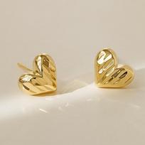 Foxanry Love Heart geometriniai auskarai moterims Paprasti Elegantiški Apsaugo nuo alergijos Vestuvinė nuotaka Papuošalai Priedai Dovanos 8mm auksas