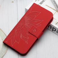 Galaxi A14 Piniginės Atverčiamas Telefono Dėklas Funda Samsung Galaxy A14 A04 A24 A04e A34 A54 5g Dėklams Saulėgrąžos Odinis Galinis Dangtelis Moterims Samsung A54 5G raudona
