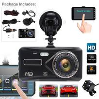 1Set Car Dash Camera Touchscreen 1080P Recorder LCD Dual Lens DVR Priekinė galinė kamera Car DVR juoda
