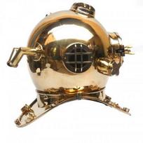 Pure Brass Single ring nardymo šalmas su akvalangu jūrine žyma V beige