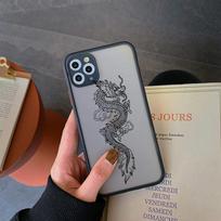 „Dragon God Pattern“ dėklas, skirtas „iPhone 13 12 11 Pro Max XS Max XR X 12 Mini 7 8 Plus SE 2020“, naujas matinis skaidrus buferio smūgiams atsparus dangtelis iPhone 18 Pro Max gray