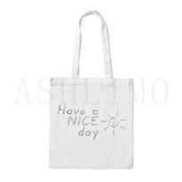 Sky High Letter Print Tote Bag High Capacity Shopper Women's Handbags Canvas Bag Shopping Bag Fashion And Leisure Fabric Bag 24*26cm white