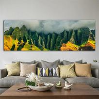 Kraštovaizdis Panoraminis Havajų kalnų Rūkas Miškas Drobės Tapyba Plakatai ir spaudiniai Sienų menas Svetainės namų dekoras be rėmelio 20*40cm