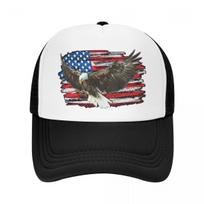 Individualizuotos „USA Eagle“ Amerikos vėliavos beisbolo kepuraitės „Hip Hop Unisex WoUnisex“ reguliuojamos „Trucker Hat“ rudeninės „snapback“ kepuraitės Trucker Hat white
