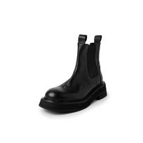 Krazing Pot Cow Leather Autumn Winter Shoes Round Toe Med Heels Slip on Concise Style Women Ankle Boots 34