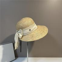 Prancūziška išskirtinė elegantiška skrybėlaitė su kaspinu, moteriška mados mergaitės pintos šiaudinės skrybėlės, sulankstoma skrybėlė nuo saulės, kelioninė, nuo saulės, kasdienė, paplūdimio skrybėlė 56-58cm smėlis