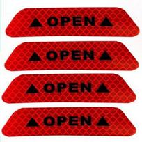 4 vnt Universalus įspėjamasis ženklas, atspindinti juosta, automobilio durelių lipdukai, lipdukai transporto priemonės saugos naktinis atšvaitas žalia