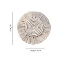 Namų medvilninis pynimo padėkliukas Rankų darbo makramo puodelio pagalvėlė Bohemia stiliaus neslystantis puodelio kilimėlis round white