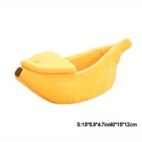 1vnt Juokingi bananiniai kačių lovai namai šuniukų pagalvėlėms veislynas Mieli, jaukūs kačių kilimėlių lovai šilti, patvarūs, nešiojami naminių gyvūnėlių krepšelių pagalvėlės reikmenys S /1pc