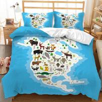 3D Color Map Bedding Set Microfiber Down Duvet Cover 2/3 Piece Set Soft Zipper AU140 * 210 Full Size Luxury Home Textile DE 100x135cm