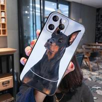 Dobermano gyvūno šuo Telefono juodas dangtelis skirtas iPhone 11 12 13 Pro Max X XS XR Max 7 8 Plus 6S 13Mini Minkštas silikoninis TPU dėklas Fundas iPhone 6 6s gray