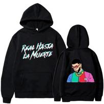 Anuel AA Printed Hoodies Sweatshirt Coat Real Hasta La Muerte casual  Clothing Anime Pullover HoodieTracksuit Costume Unisex Women Unisex 2XL black