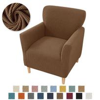 Jacquard Tub Sofa Cover Stretch Spandex Club Couch Slipcovers Elastic Single Armchair Covers For Study Bar Counter Living Room 1pc brown