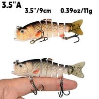 Basso upėtakių žūklės masalai Muskie 6 Jointed Swimbaits Bioninis plaukimo masalas gėlo vandens sūraus vandens crankbait Lifelike Fish 3.5'' A