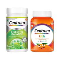 Set of chewing candies: for digestive balance and for children (30 pcs + 30 pcs), Digestive Balance Gummies & Kids Gummies Set, Centrum orange