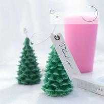 Kalėdų eglutės silikoninės žvakių formos „pasidaryk pats“ gipso gipso formos kedro formos silikoninės formos žvakėms 1pc