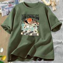 „Boho Christian“ marškinėliai Biblijos eilėraščiai Jėzaus tikėjimu pagrįsti marškinėliai „His Mercies“ Grafiniai marškinėliai „Cotton O Neck“ trumpomis rankovėmis Strretwear Unisex 4XL white