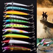 Minnow 3D Eye naktinės žvejybos masalai Crank masalai Bass žvejybos reikmenų kabliukai 20pcs balta