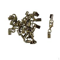 Pack of 12 Brass Lobster Claw Clasp And Leather Crimp Clip Ends Set Bronze black
