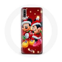 Coque maniacase pour Samsung Galaxy A70 Mickey Mouse et Minnie Mouse le jour de Noël juoda