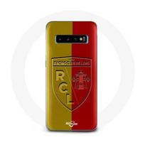 Coque Samsung galaxy S10 rcl lens Logo fond jaune et rouge geltona