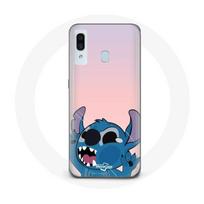 Case - Samsung - Galaxy A20 - Soft - Pink - Stitch with Nose in the Air rožinė