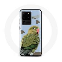 Coque pour Samsung Galaxy S20 Ultra Perruches Oiseaux vert žalia