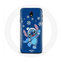 Coque pour Samsung Galaxy J5 2017 Stitch neige Noël bleu