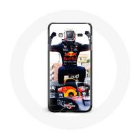 Coque pour Samsung Galaxy J7 Formule 1 Max Verstappen Pilote automobile F1 noir rouge et jaune
