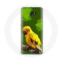 Coque pour samsung galaxy A5 2016 Oiseaux de Perruches jaune Fond Vert