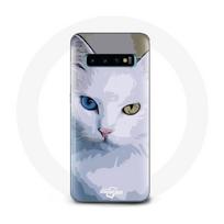 Coque pour Samsung Galaxy S10 Edge Turc de van Chat oeil bleu et oeil jaune